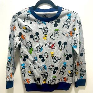 Disney Parks Mickey Donald Pluto Goofy Crewneck long sleeve Youth Size Medium